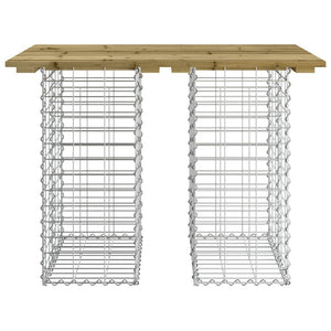 Gabionen Gartentisch 100x70cm Imprägniertes Kiefernholz