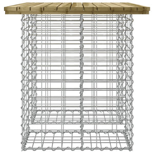 Gabionen Gartentisch 100x70cm Imprägniertes Kiefernholz