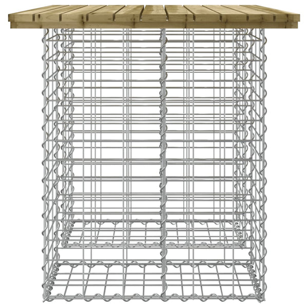 Gabionen Gartentisch 100x70cm Imprägniertes Kiefernholz