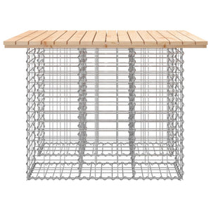 Gabionen Gartentisch 100x102cm Kiefer Massivholz