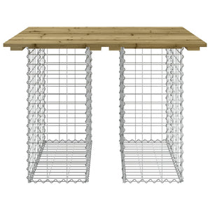 Gabionen Gartentisch 100x102 cm Kiefer Imprägniert