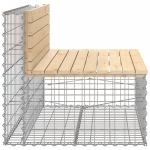 Gabionenbank 103cm Kiefer Massivholz Gartenbank