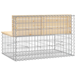 Gabionenbank 103cm Kiefer Massivholz Gartenbank