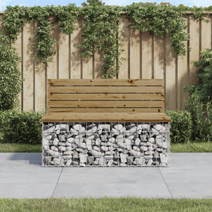 Gabionen Gartenbank Kiefer Imprägniert 103cm