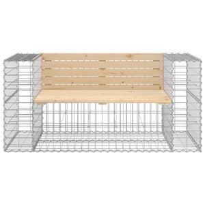 Gabionenbank 143 cm Kiefer Massivholz