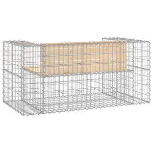 Gabionenbank 143 cm Kiefer Massivholz