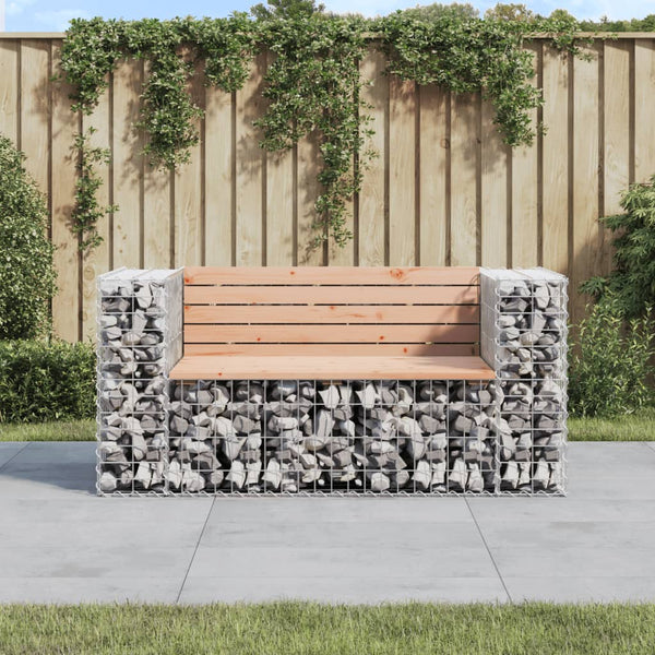 Gabionen Gartenbank Douglasie Massivholz 143cm