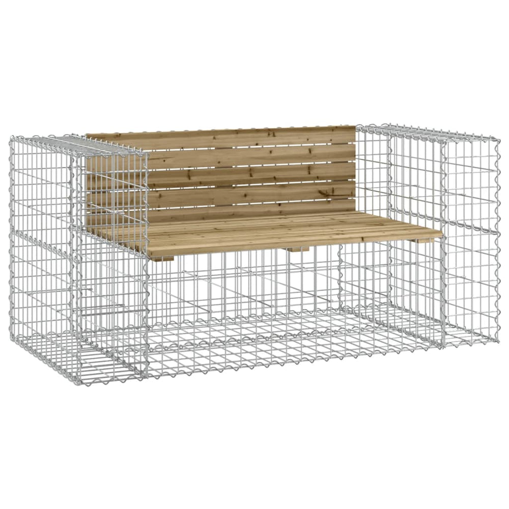 Gartenbank Gabione Kiefer imprägniert 143cm