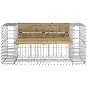 Gartenbank Gabione Kiefer imprägniert 143cm