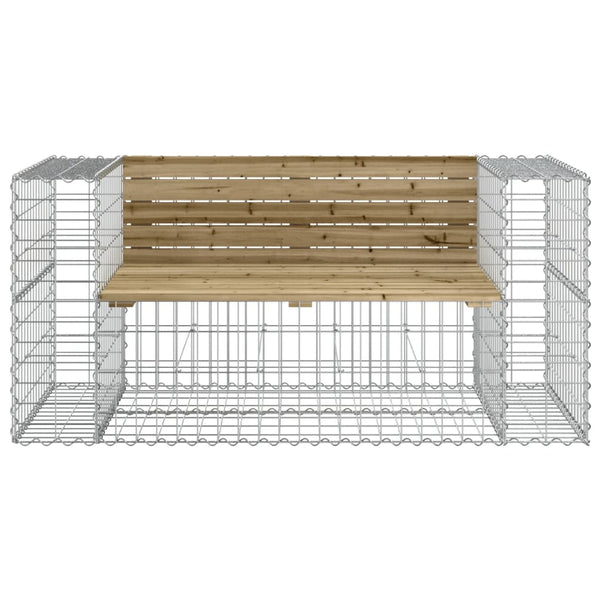 Gartenbank Gabione Kiefer imprägniert 143cm