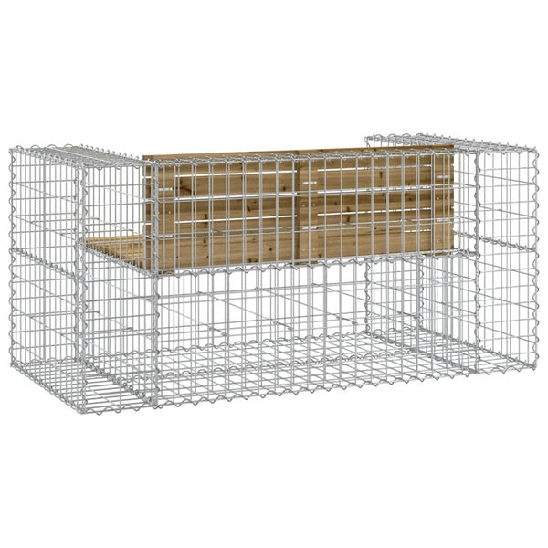 Gartenbank Gabione Kiefer imprägniert 143cm