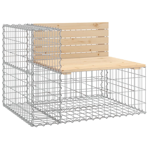 Gartenbank Gabione Kiefer Massivholz 92cm