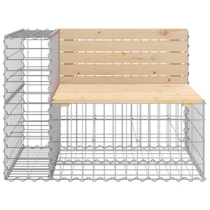 Gartenbank Gabione Kiefer Massivholz 92cm