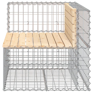 Gartenbank Gabione Kiefer Massivholz 92cm
