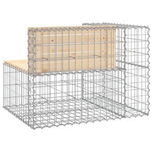 Gartenbank Gabione Kiefer Massivholz 92cm