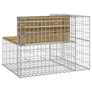 Gartenbank Gabione Kiefer imprägniert 92cm