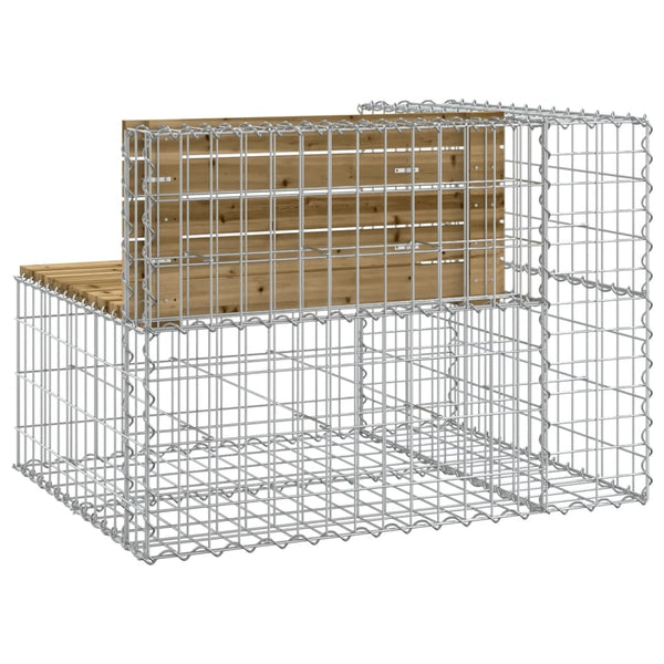 Gartenbank Gabione Kiefer imprägniert 92cm