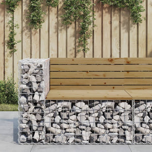 Gartenbank Gabione Kiefer imprägniert 92cm