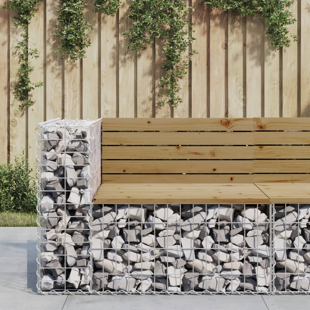 Gartenbank Gabione Kiefer imprägniert 92cm