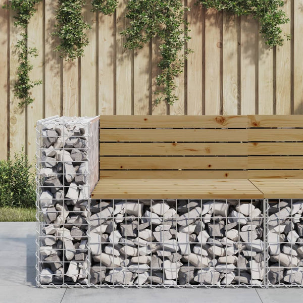 Gartenbank Gabione Kiefer imprägniert 92cm