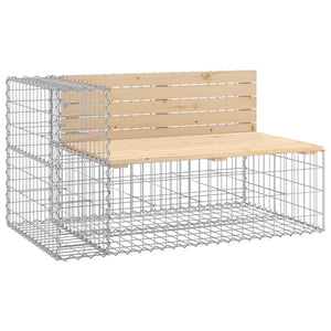 Gartenbank Gabione 122cm Kiefer Massivholz