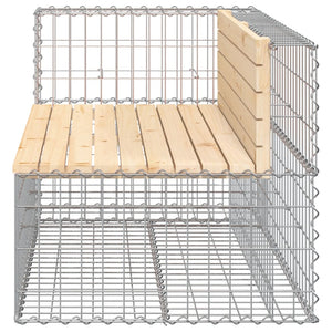 Gartenbank Gabione 122cm Kiefer Massivholz