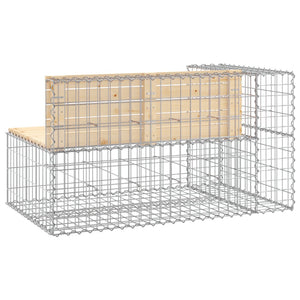 Gartenbank Gabione 122cm Kiefer Massivholz