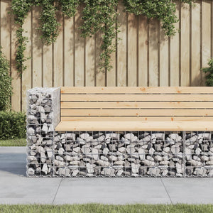 Gartenbank Gabione 122cm Kiefer Massivholz
