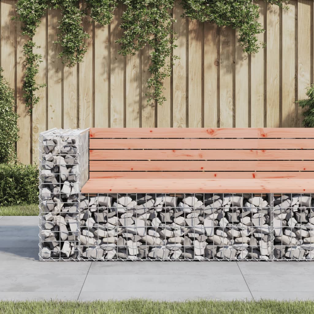 Gabionen Gartenbank Douglasie Massivholz 122cm