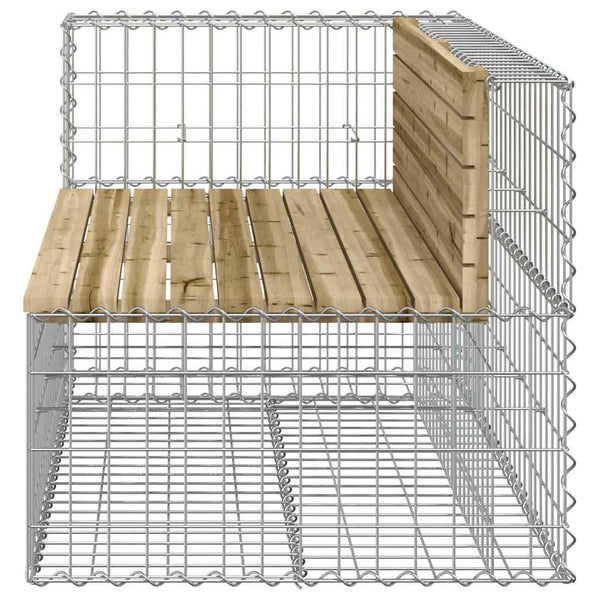 Gabionen Gartenbank 122 cm Kiefer Imprägniert