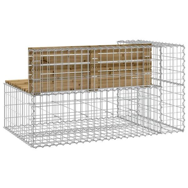 Gabionen Gartenbank 122 cm Kiefer Imprägniert