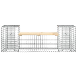Gartenbank Gabione Kiefer Massivholz 183cm