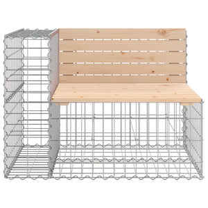 Gartenbank Gabione Kiefer Massivholz 184cm