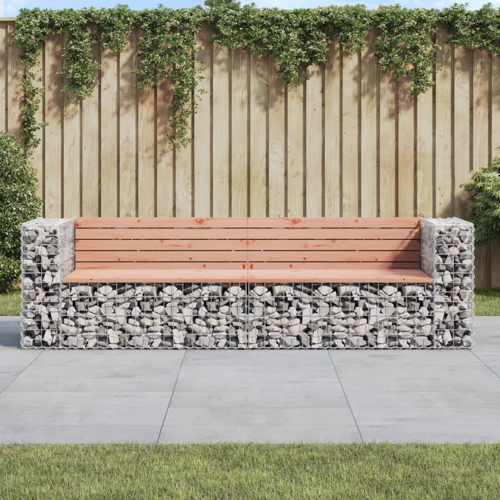 Gartenbank Gabione Douglasie Massivholz 244cm