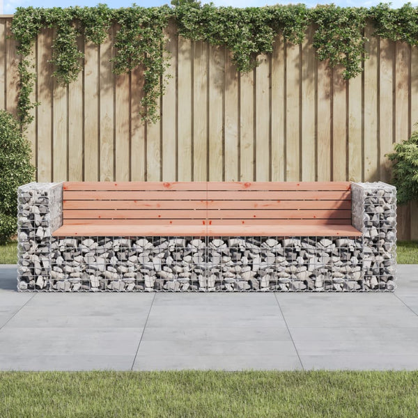 Gartenbank Gabione Douglasie Massivholz 244cm