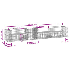 vidaXL Banc de jardin avec gabion Bois de Douglas massif