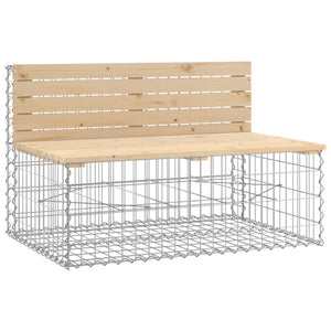 Gabionen Gartenbank 287cm Kiefer Massivholz
