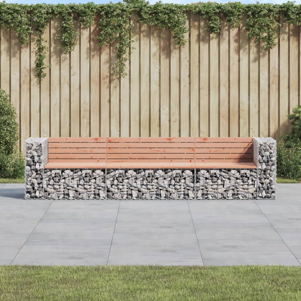 Gartenbank Gabione Douglasie Massivholz 287cm