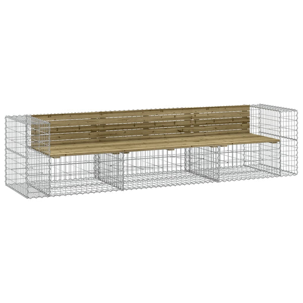 Gartenbank Gabione Kiefer 287cm