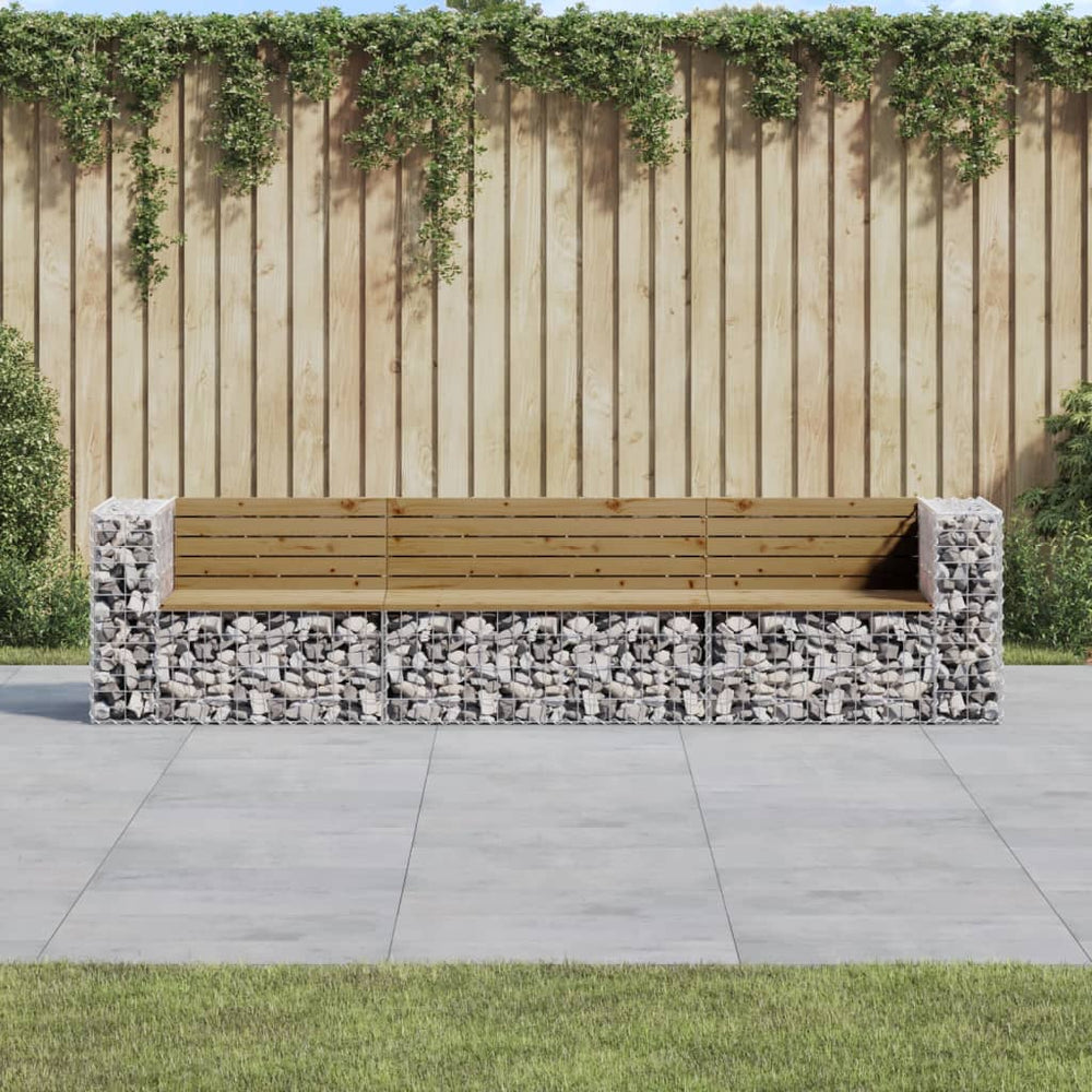 Gartenbank Gabione Kiefer 287cm