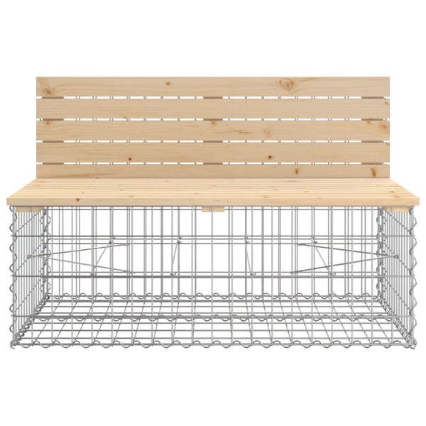 Gartenbank Gabione Kiefer Massivholz 347cm