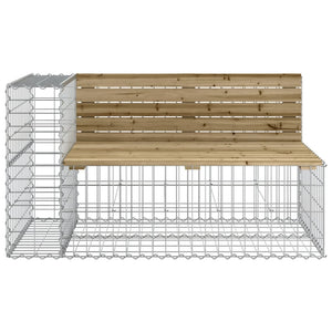 Gartenbank Gabione 347cm Kiefer imprägniert
