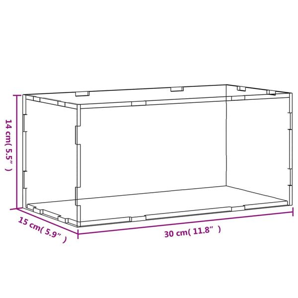 Displaybox Transparent 30x15x14 cm Acryl
