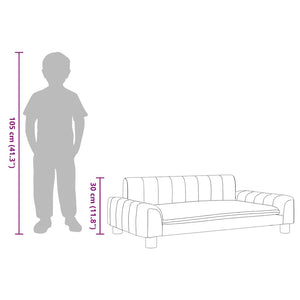 Creme Kindersofa, 90cm Stoffcouch