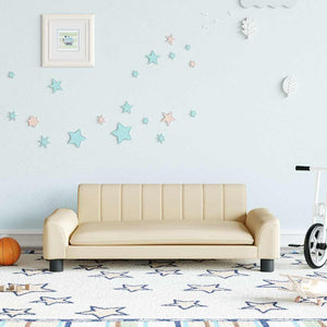 Creme Kindersofa, 90cm Stoffcouch