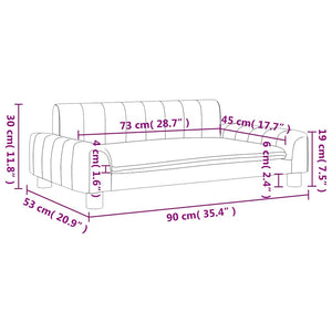 Kindersofa Dunkelgrau Stoff 90x53x30 cm
