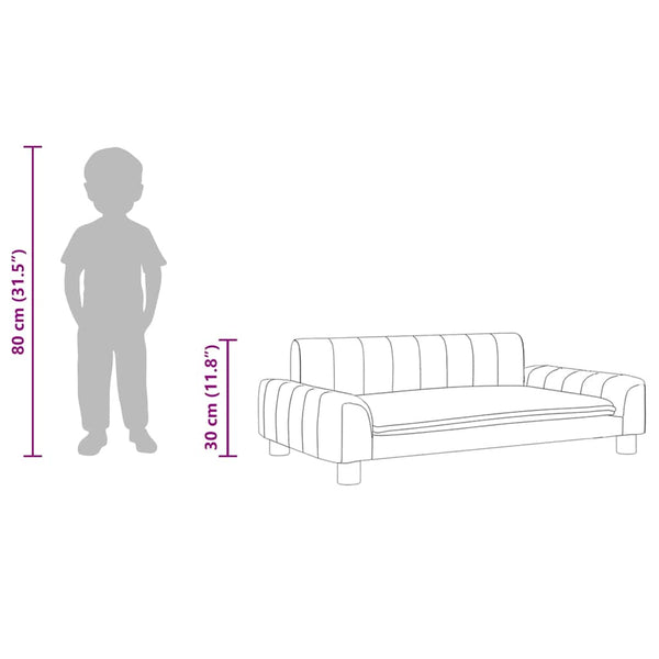 Kindersofa Dunkelgrau Stoff 90x53x30 cm