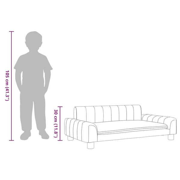 Kindersofa Dunkelgrau Stoff 90x53x30 cm
