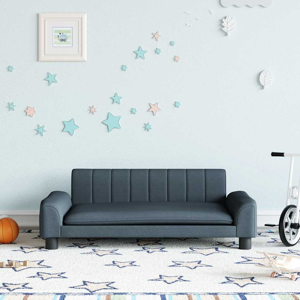 Kindersofa Dunkelgrau Stoff 90x53x30 cm