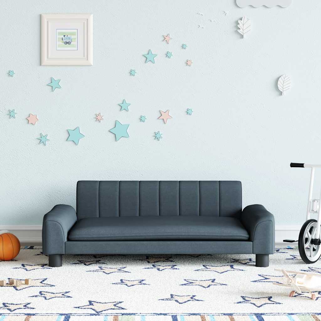 Kindersofa Dunkelgrau Stoff 90x53x30 cm
